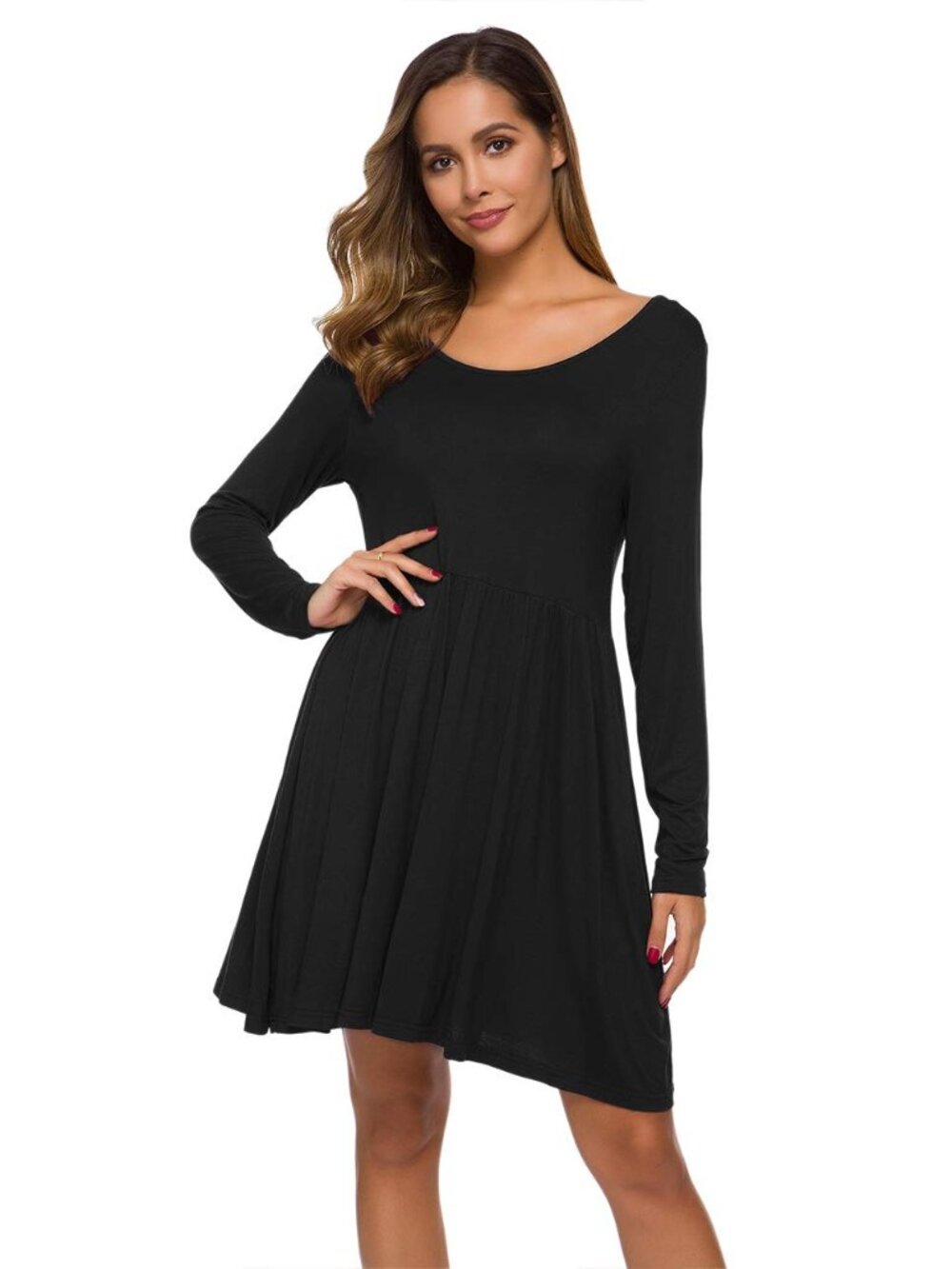 Long Sleeve Backless Swing Dress NWT Sz Md